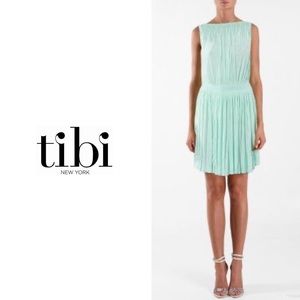 Tibi Mint Pleated Dress